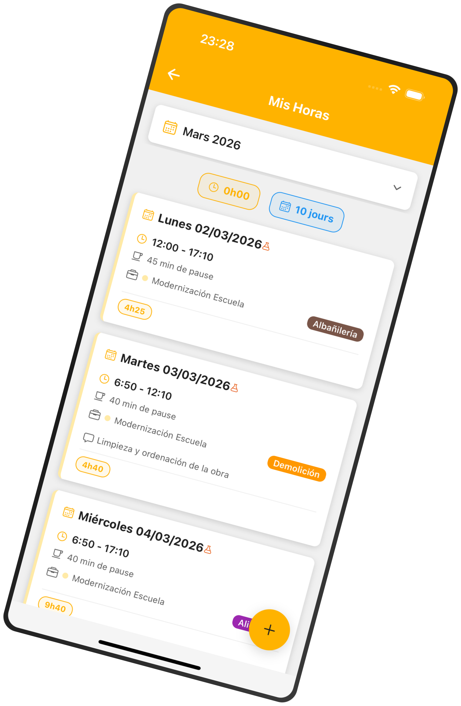 App Mobile Control de Horas